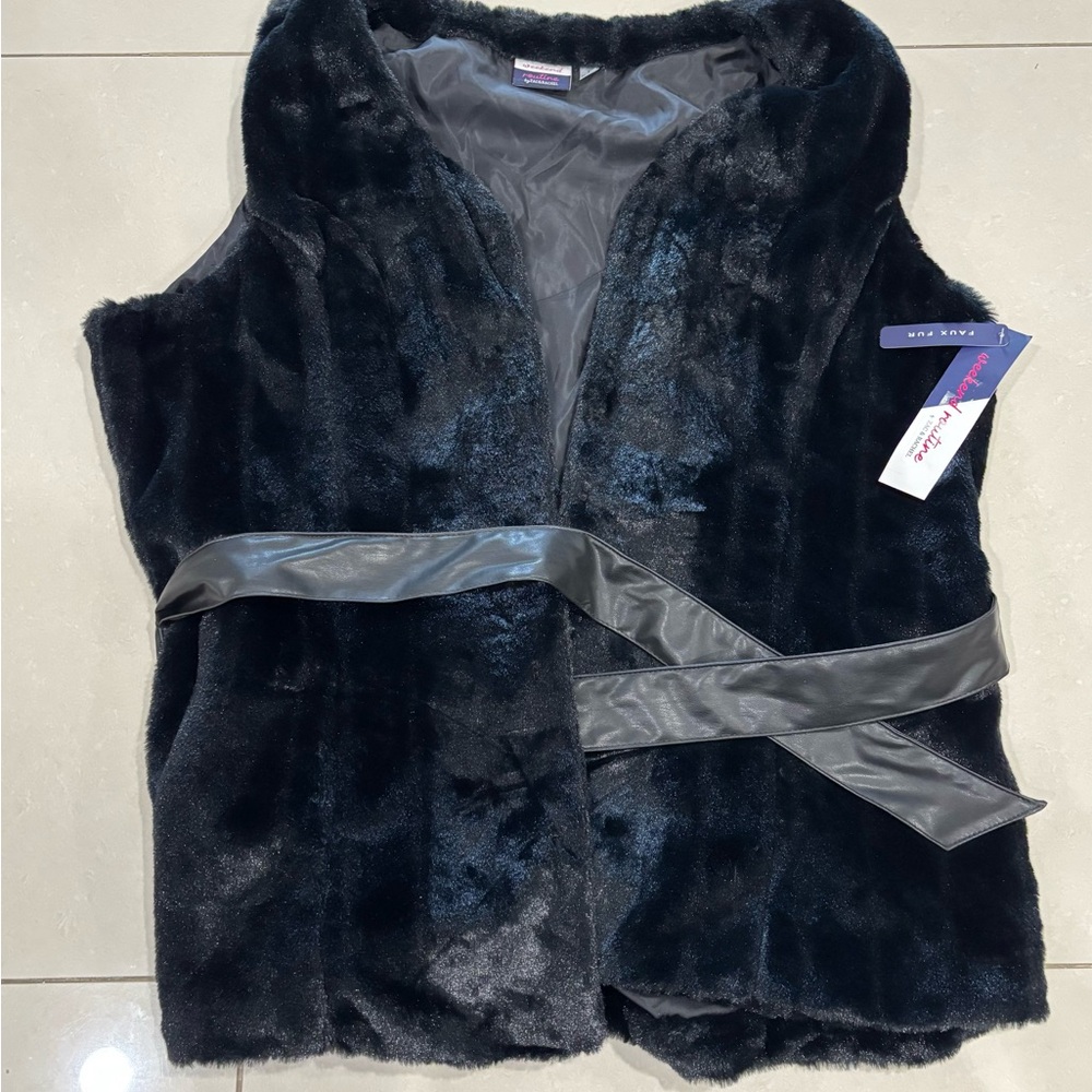 Zac & Rachel Black Faux Fur Vest